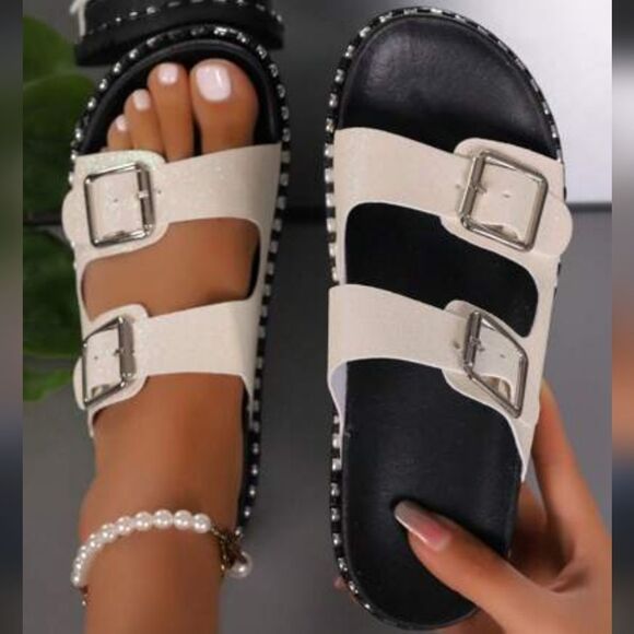 BRAND NEEW JESSICA SIMPSON WOMEN'S  DOUBLE  BUCKLE SANDALS G1 - Picture 1 of 15